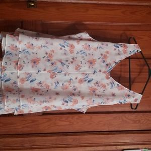 Lane Bryant white floral flowy tank top size 28